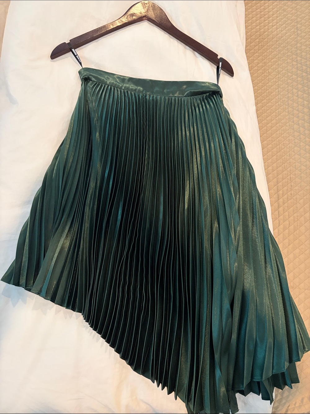 Miss Sixty Emerald Green Asymmetrical Pleated Skirt